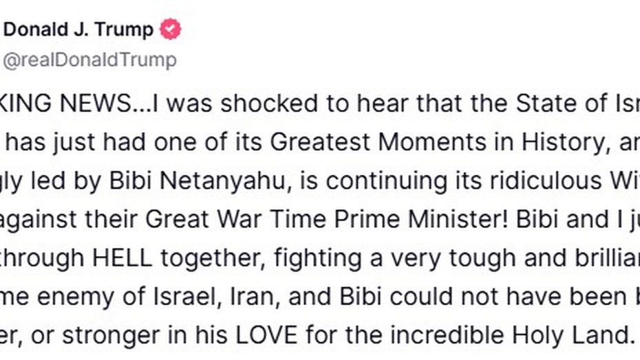 Trump faz apelo por perdão judicial a Netanyahu por corrupção, chama caso de 'caça às bruxas' e diz que EUA 'salvarão Bibi'